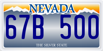 NV license plate 67B500