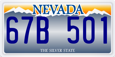 NV license plate 67B501