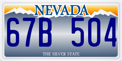 NV license plate 67B504