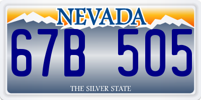 NV license plate 67B505