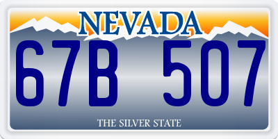 NV license plate 67B507
