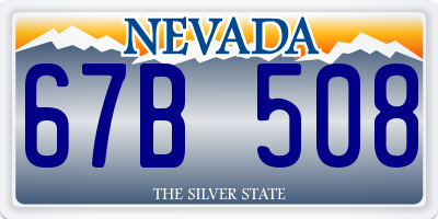 NV license plate 67B508