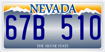 NV license plate 67B510