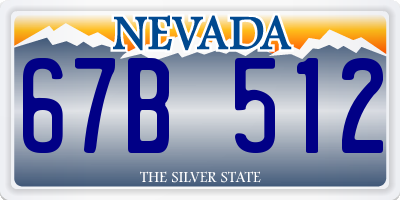 NV license plate 67B512