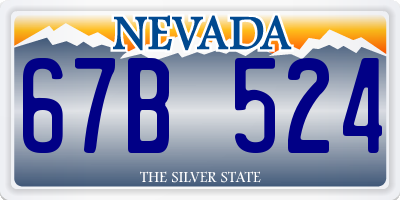 NV license plate 67B524