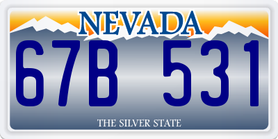 NV license plate 67B531