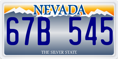 NV license plate 67B545
