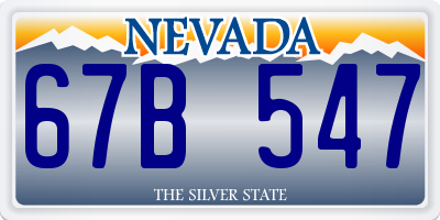 NV license plate 67B547