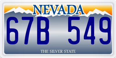 NV license plate 67B549
