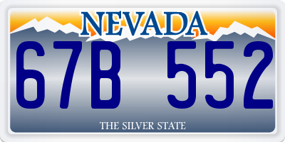 NV license plate 67B552