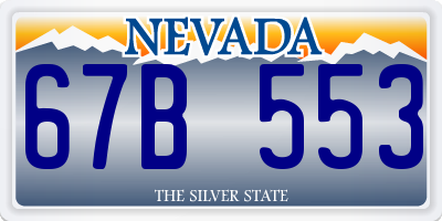 NV license plate 67B553