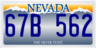 NV license plate 67B562