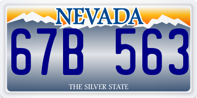 NV license plate 67B563