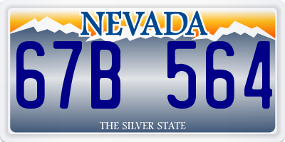 NV license plate 67B564