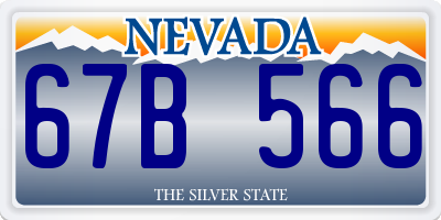NV license plate 67B566