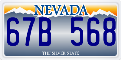 NV license plate 67B568