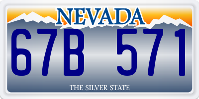 NV license plate 67B571