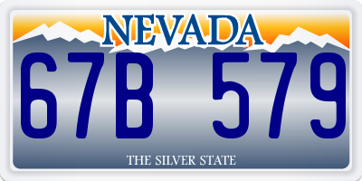 NV license plate 67B579