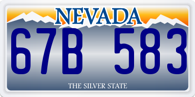 NV license plate 67B583