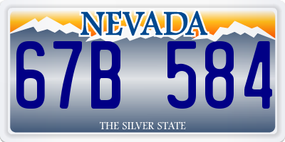 NV license plate 67B584