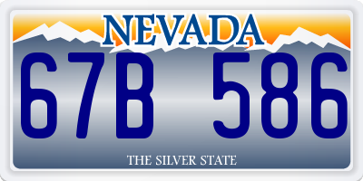 NV license plate 67B586