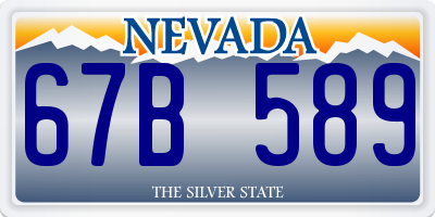 NV license plate 67B589