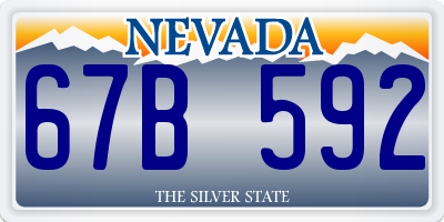 NV license plate 67B592