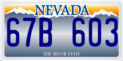 NV license plate 67B603