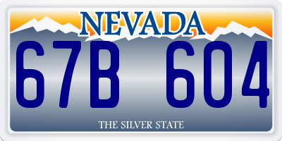 NV license plate 67B604