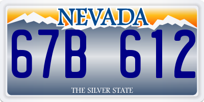 NV license plate 67B612