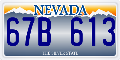 NV license plate 67B613