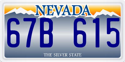 NV license plate 67B615