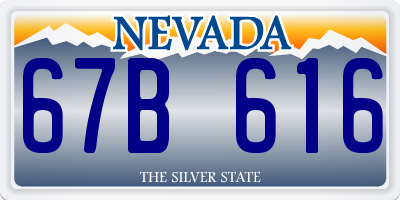 NV license plate 67B616