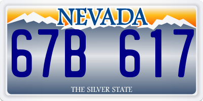 NV license plate 67B617