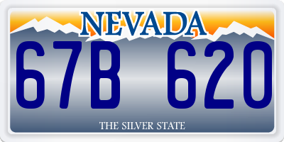 NV license plate 67B620