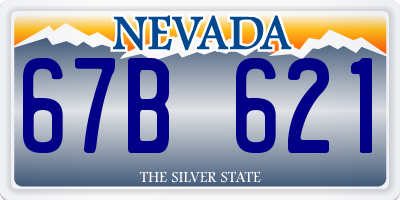 NV license plate 67B621