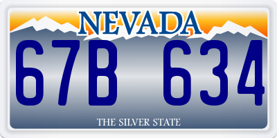 NV license plate 67B634