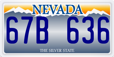 NV license plate 67B636