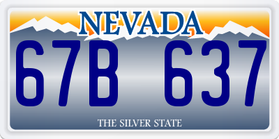 NV license plate 67B637