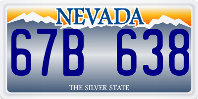 NV license plate 67B638