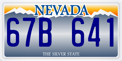 NV license plate 67B641