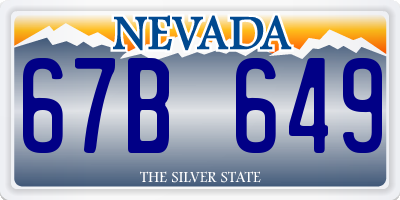 NV license plate 67B649