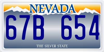 NV license plate 67B654