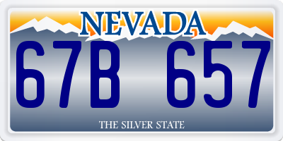 NV license plate 67B657