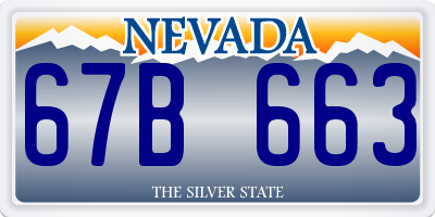 NV license plate 67B663