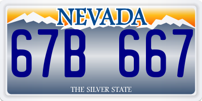 NV license plate 67B667