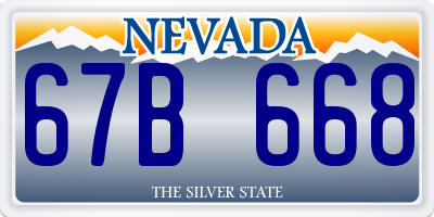 NV license plate 67B668