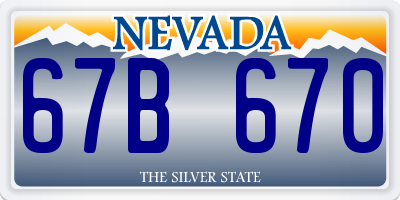 NV license plate 67B670