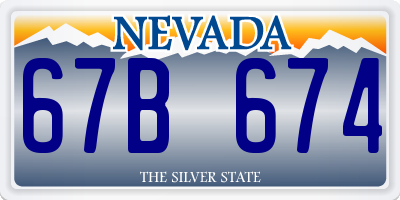 NV license plate 67B674