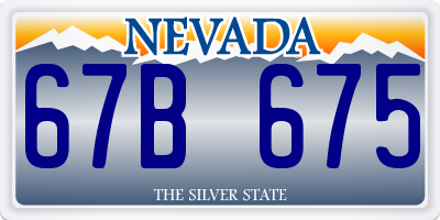 NV license plate 67B675